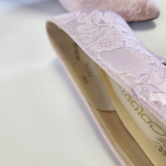 Vintage Coloriffics 8.5D Pink Lace Pump Heels Matching Clutch Purse Wedding - Picture 7 of 14